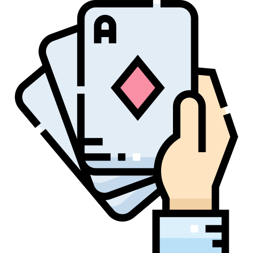 hand with cards for blackjack